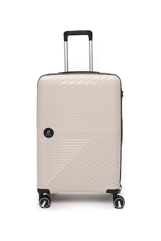 4 Lü Valiz Seti Elatae Exclusive Pro Polipropilen Kırılmaz Büyük - Orta - Kabin Boy Ve Makyaj Bej - Antrasit 5239