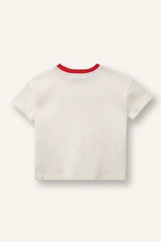 Defacto Relax Fıt Slogan Baskılı Ribana Kısa Kollu Tişört Kız Bebek H8227a526smer105 Ekru-er105