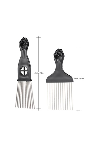 Moveevo Yumruk Tarak Çatal Tarak Boya Saç Toplama Tarak Düz Başlı Tarak Çelik Tarak Kuaförlük Aleti 2 Parça Set