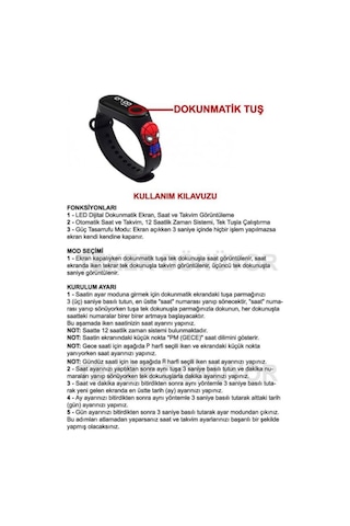 Japanex Figürlü Dokunmatik Dijital Çocuk Saati 5 Çok Renkli