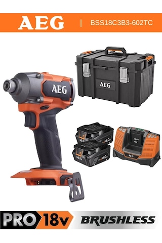 Aeg BSS18C3B3-602TC 2x6.0AH Çift Akülü Vidalama Plastik Çantalı - 4935500071