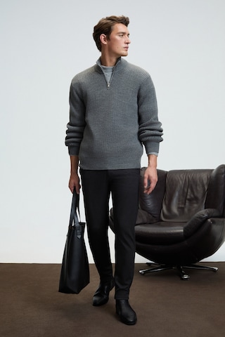 BERNARDO Erkek Yarım Fermuarlı Dik Yaka Triko Antrasit Kazak