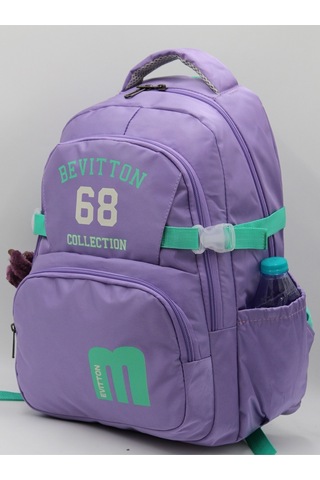 Bevitton Özel Su İtici Kumaş Unisex Lila-yeşil Okul Çantası 34500