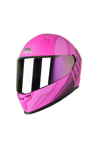 M910 Lady Fuchsıa Motosiklet Kaskı Güneş Vizörlü Full Face Kadın Kask Çok Renkli