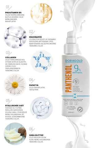 Doragold Panthenol El Yüz ve Vücut Bakım Losyonu 200 ML