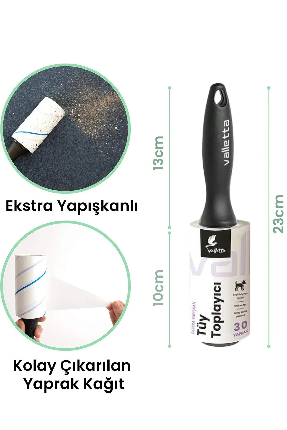 Alamos 24 Adet Yedek Rulolu Tüy Toplayıcı Toplam 720 Yaprak Yapışkan Kağıt