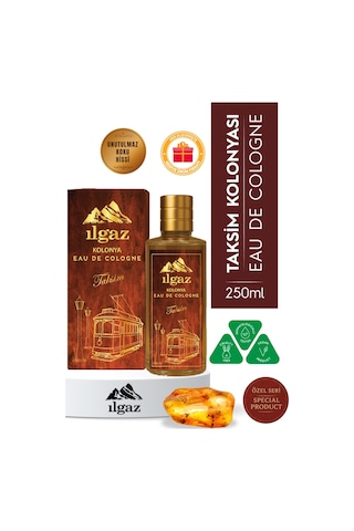 Taksim Kolonyası Eau De Cologne Cam Şişe 250 Ml Türkiye Serisi Eski Ahşap Ve Kehribar Kokusu