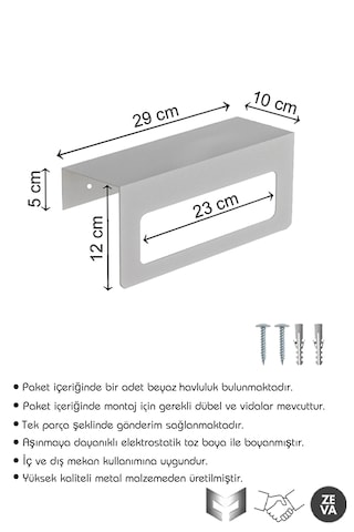 Beyaz Metal Duvara Monte Havluluk - Şık Ve Dayanıklı Banyo&mutfak Beyaz