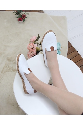 Nesil Shoes Syg P01 Beyaz Hakiki Deri Kadın Ayakkabı-beyaz Beyaz