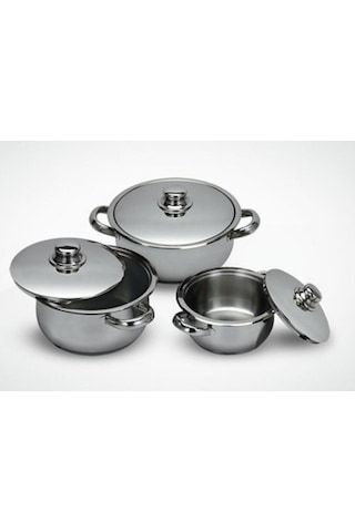 Gülsan Çakır 6 Parça Mini Çelik Tencere Seti Çelik Kapak