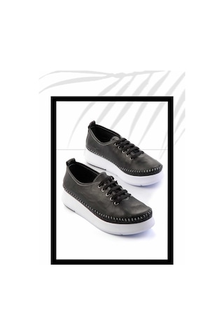 Siyah Hakiki Deri Kadın Casual Ayakkabı K01908005203 Siyah
