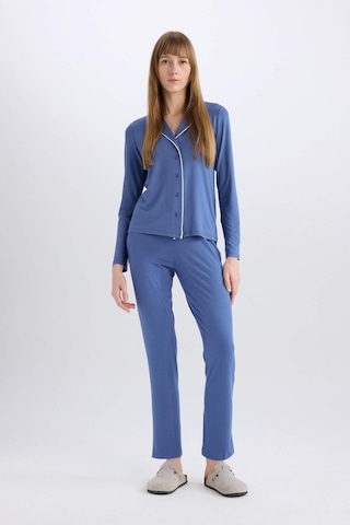 DeFacto Pijama Takımı Regular Fit Uzun Kollu Üst Uzun Alt-Fall in Love E1804AX24WNBE341