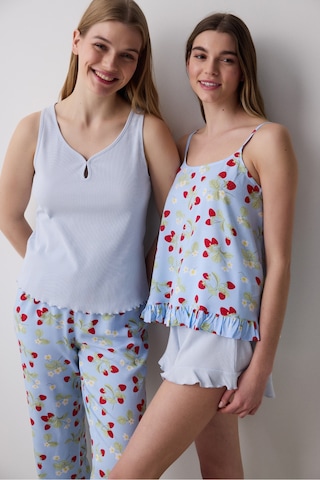 Penti Strawberries Chally Açık Mavi Atlet Pijama Üstü