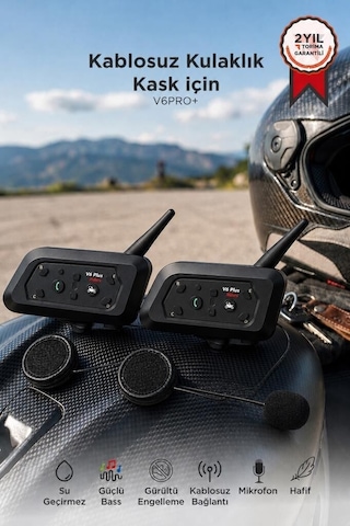 Premium Motosiklet Helmet İnterkom Ejeas Double V6pro+ 2li İkili Ses Takım