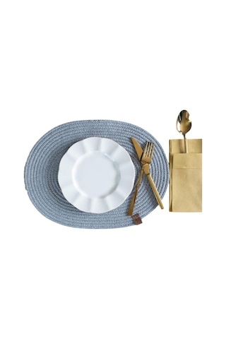 Vos Versa Amerikan Servis Tekli Supla Lux Sunum Tabak Altlığ - Oval Gri Vvhm0042-399 - Gri