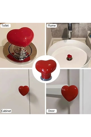 5 Pcs Kalp Şekli Tuvalet Baskı Aşk Tuvalet Basın Düğmesi Banyo Çok Renkli