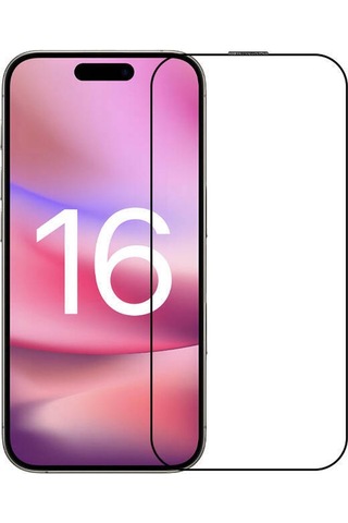 Logis Apple Uyumlu iPhone 16 Tam Kaplayan 5d Antistatik Ekran Koruyucu Cam
