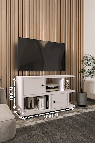 Tv Ünitesi,kitaplık,mutfak Dolabı,ergonomik İşlevsel Dolap,portatif Minifix Kurulum Beyaz