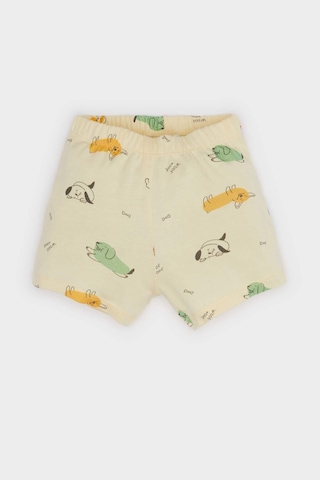 DeFacto Erkek Bebek Pijama Takımı Desenli Kısa Kollu Penye Üst Beli Lastikli Şort E9607A525SMYL450 Sarı