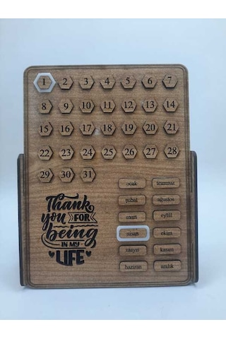 Dükkan Design Ahşap Thank Ou For Being İn My Life Sonsuz Takvim