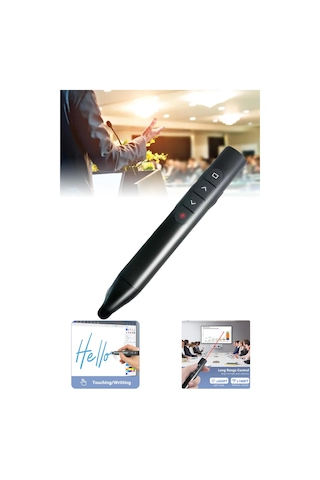 Akıllı Tahta Dokunmatik Yazım Kalemi Slayt Sunum Kumandası Powerpoint Wireless Presenter Pointer