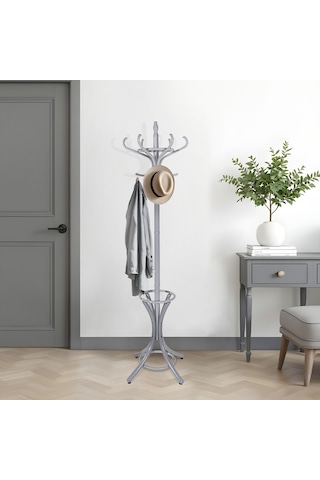 Handy Mate Dorya 12li Ahşap Askılık-mat Gri 51x185x51 Cm Gri