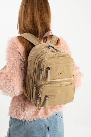 Yumuşak Dokulu Ultra Hafif, Esnek Ve Su Geçirmez Polyamid Kumaş Sırt Çantası Vizon Model: 571-13-14a Vizon