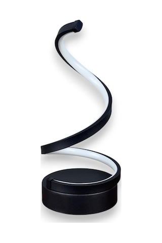 Lara Siyah Renk Gün Işığı Led Işıklı Modern Tasarım Led Masa Lambası - Abajur - Gece Lambası Siyah