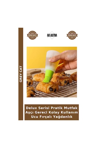 Delux Serisi Pratik Mutfak Aşçı Gereci Kolay Kullanım Ucu Fırçalı Yağdanlık