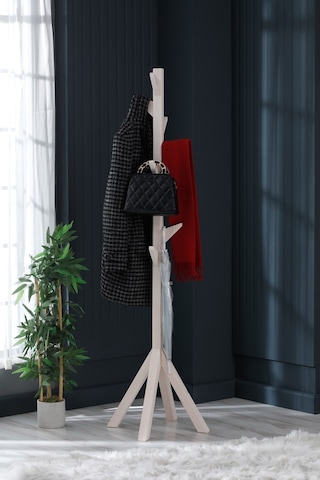 Ahşap Ayaklı Askılık Portmanto Modern Elbise Askısı 175 Cm Beyaz Diğer