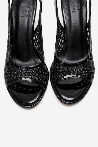 Luvishoes Bonıto Siyah Örgü Kadın İnce Topuklu Ayakkabı