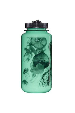 Nalgene Wide Mouth 32 Oz Suluk Matara 1 Litre Glowyld Jellyfish 682025-0031 Yeşil