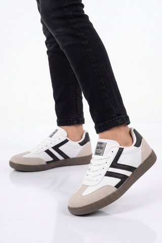 Lento Beyaz-siyah Bağcıklı Hafif Rahat Unisex Yürüyüş Ve Spor Ayakkabı Sneaker 234750 Beyaz - Siyah