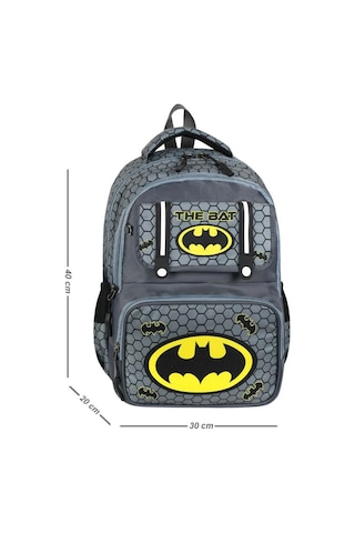 İlkokul Çantası 3'lü Set 42 30 Cm Beslenme Çantası Kalem Kutusu Ortopedik Sırt Erkek Çocuk Kids Bag Gri