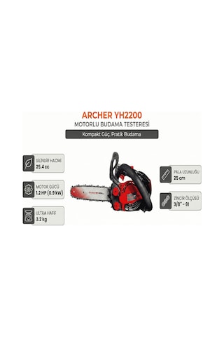 Motorlu Testere Archer Yh2200
