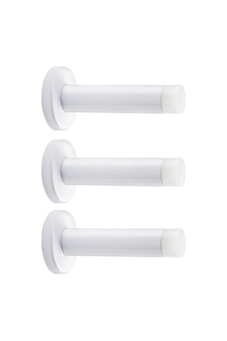 Adet 3,5 İnç Kapı Durdurucu, Kauçuk Uçlu Paslanmaz Çelik Kapı Durdurucu, Duvara Monte Kapı Koruması G20241129663 Beyaz Diğer