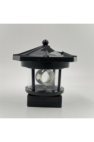 Mufunye Küçük Siyah Güneş Enerjili Döner Fener, Bahçe, Çimenlik Ve Avlu Dekoru İçin Led Işık, Hava Durumundan Bağımsız, 6-12 Saat Sürekli Aydınlatma
