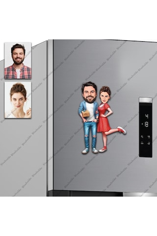 2-kişi Arka-daş Tasarımlı Buzdolabı Magneti/resim Gönder Magnet