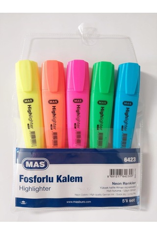 Mas Fosforlu Kalem 5'li Plastik Ambalaj Genel