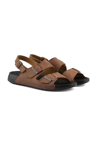 Barcelona Urban Sandals Rahat Yumuşak Tabanlı Erkek Sandalet-taba Taba