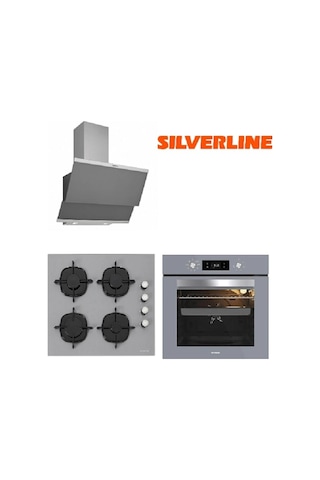 Silverline 3420 - CS5335S01 - BO65E4S01 Gri Cam Ankastre Set