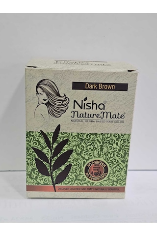 Nature Mate 6x10g Zarf Saç Beyaz Kapatıcı Hindistan Kınası Koyu Kahve Orjinal Kına,fırcası Hediyeli