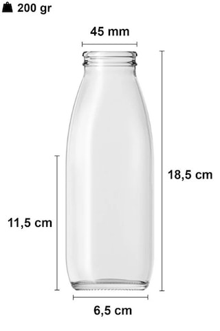 2 Adet Plastik Beyaz Kapaklı 500 Ml Sürahi Süt, Ayran, Su, Limonata Meşrubat Şişesi Cam Şişe 500cc
