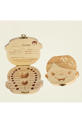 Geeroyoo Bebek Diş Saklama Kutusu - Ahşap Yapı, Kız Ve Erkek Modelleri, Uzun Ömürlü Ve Hediye İçin İdeal