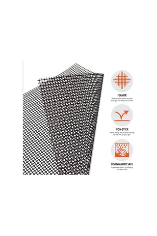 Hangfox Cam Fibre Kızaklı Islak Tutmayan Izgara Matı - 40x33cm Kahverengi Tekli - Isı Dayanıklı Yeniden Kullanılabilir Bbq Aksesuarı Çok Renkli