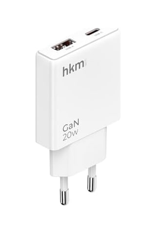 Extra Slım Gan 20w Usb-a Ve Type-c Çift Portlu Hızlı Şarj Aleti, Ultra İnce Güç Adaptörü, Beyaz