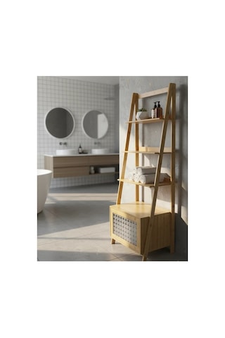 Bambu Dolap 3 Raflı Organizer Bambu