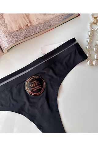 Orijinal Lazer Kesim Spandex Invisible Dikişsiz Transparan Detayl Siyah