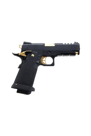 Aw Hx2711 4.3" Hi-capa Slide Cut Compact Black & Gold Gbb Airsoft Tabanca