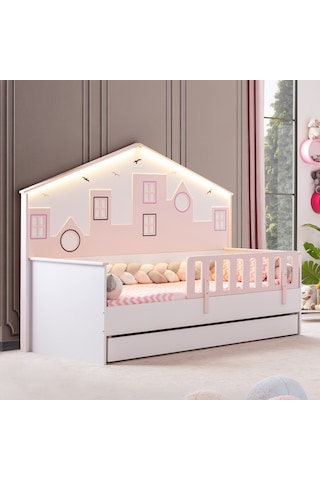 City Montessori Çocuk Odası Takımı, Yavrulu Yataklı, Pembe